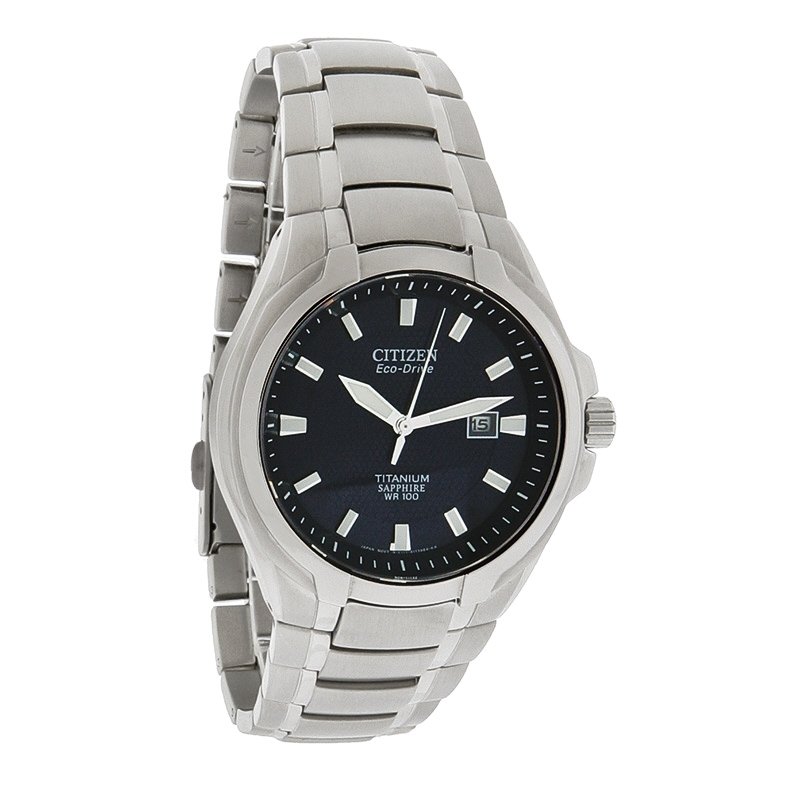 ... about NEW MENS CITIZEN TITANIUM BLUE DIAL ECO-DRIVE WATCH BM7170-53L